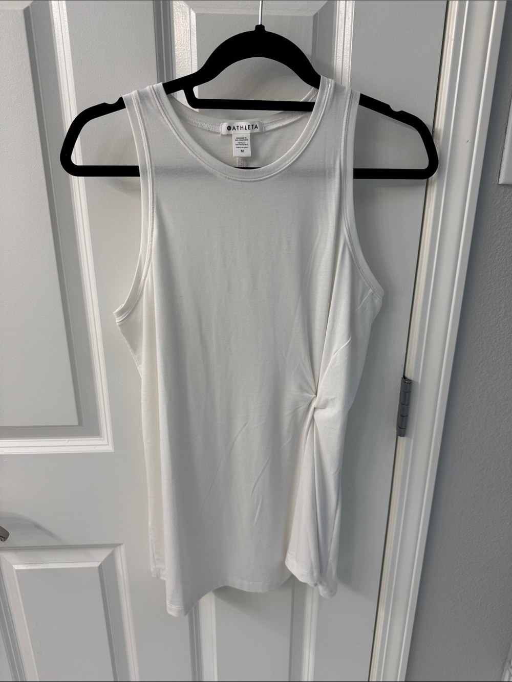 Athleta White Sleeveless Twist-Detail Tank